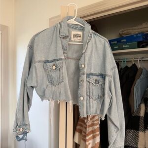 Zara Light Blue Cropped Denim Jacket